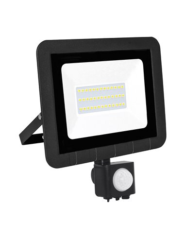 Proyector Led Sensor Plano Negro 30w F