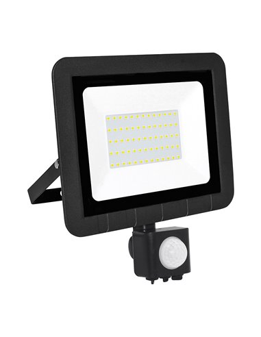 Proyector Led Sensor Plano Negro 50w F