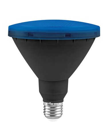 Lâmpada LED para jardim par38 IP65 matel E27 15W azul