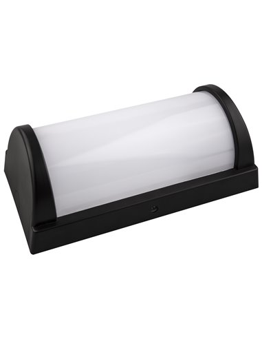 Aplique led matel ip65 rectangular 20w negro fría