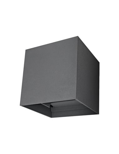 Aplique Led Luxe Cubo Gris Ip54 6w F