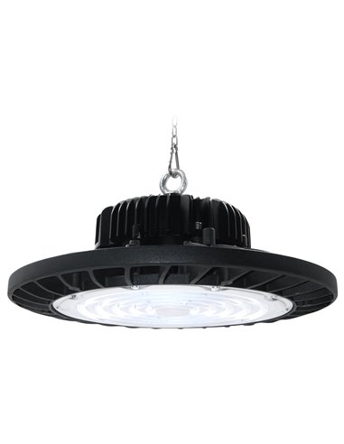 Projetor UFO LED preto matel chip Samsung 100w neutro