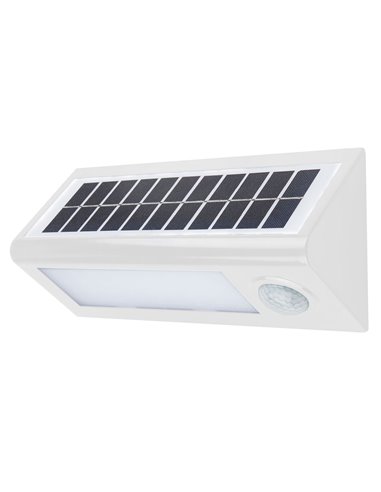 Aplique led solar korpass blanco sensor 27cm 8w fría