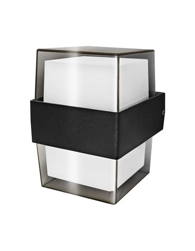 Aplique Led Luxe Cuadra Negro Ip54 10w F