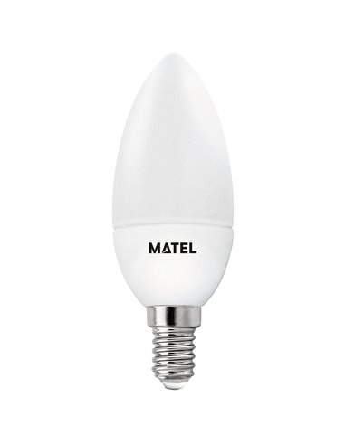 Lâmpada vela LED Matel 5W E14 6400K (3 intensidades)