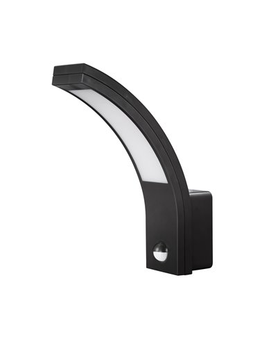 Aplique led sensor exterior ip54 matel negro neutra