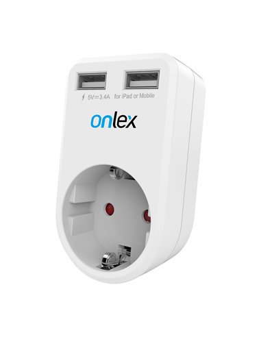 Adaptador 230v + 2usb onlex