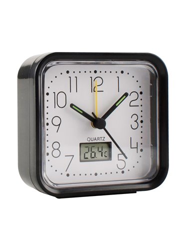 Reloj analógico küken alarma negro