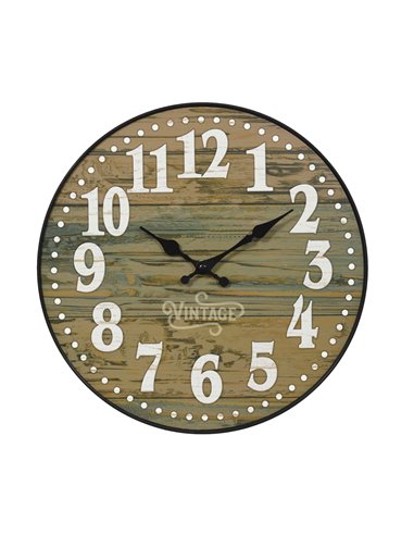 Reloj küken efecto madera redondo 35 cm