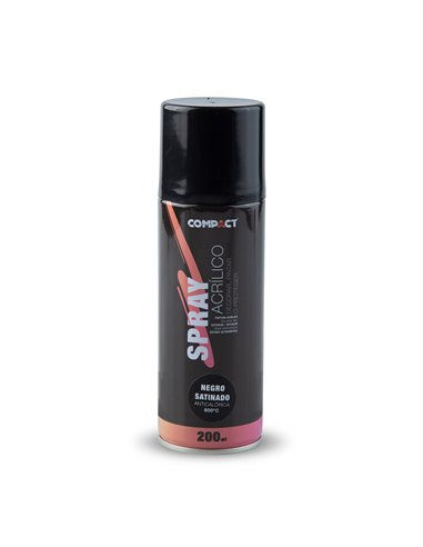 Tinta spray acrílica preta acetinada anti-calor 200ml