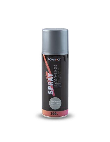 Tinta spray acrílica glitter prata 200ml