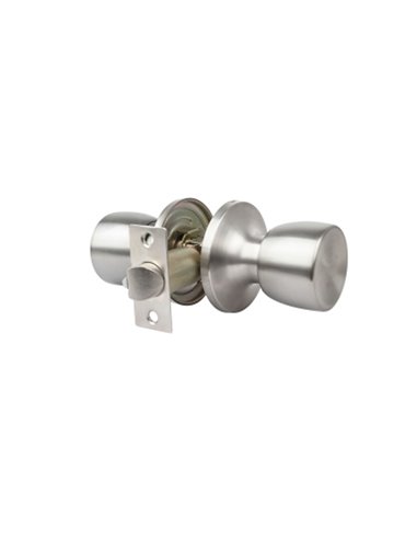 Pomo puerta handlock tubular paso cromo mate