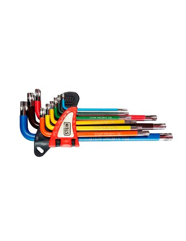 Juego llave torx stein larga cr-v con agujero 9 piezas colores