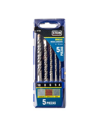 Juego brocas widia carburo stein 4-10 mm 5 piezas