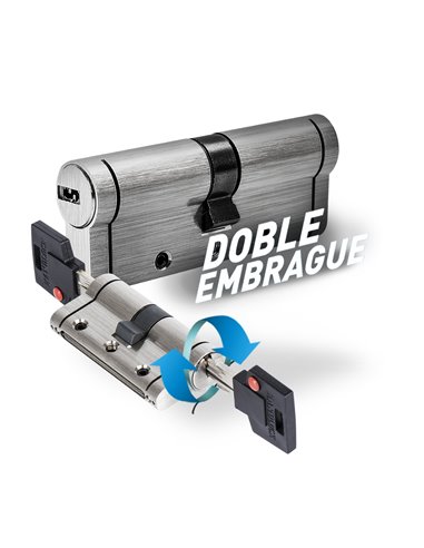 Cilindro seguridad níquel handlock doble embrague r13,5 30x50