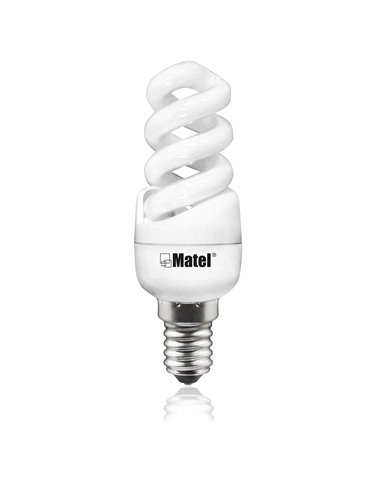 Bombilla bajo consumo matel espiral micro e14 15w fría