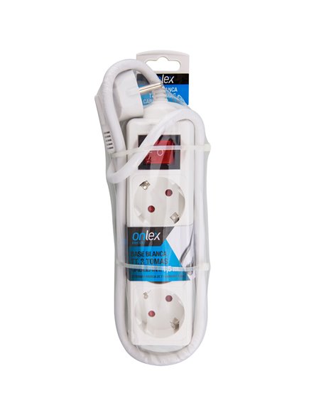 Base Onlex Blanca 3tomas Cable/Int 1,5mt
