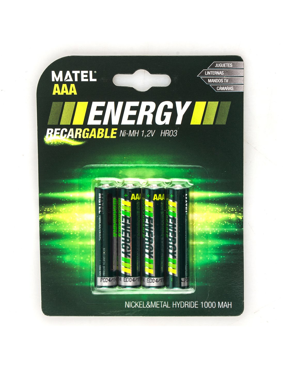 PILES RECHARGEABLES NiMH AAA HR03 READY TO USE 1.2V 1000mAh BL4 PHILIPS /  MEGA-PILES