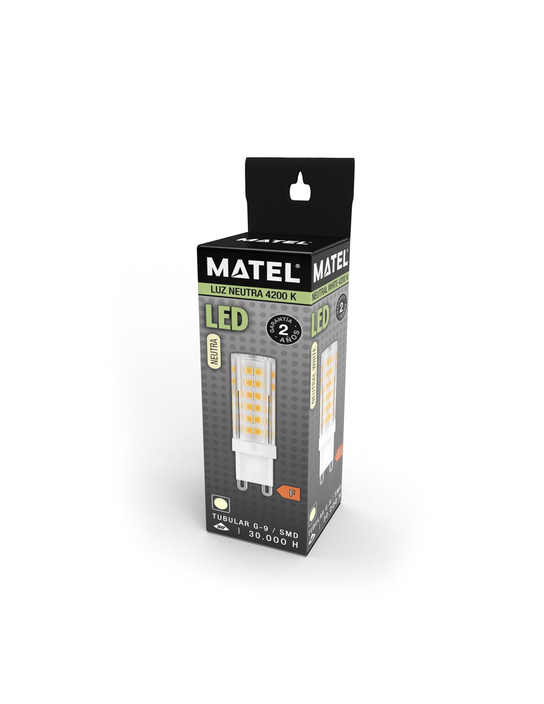 Bombilla LED Matel tubular silicona E14 3W (Fría, Cálida, Neutra)