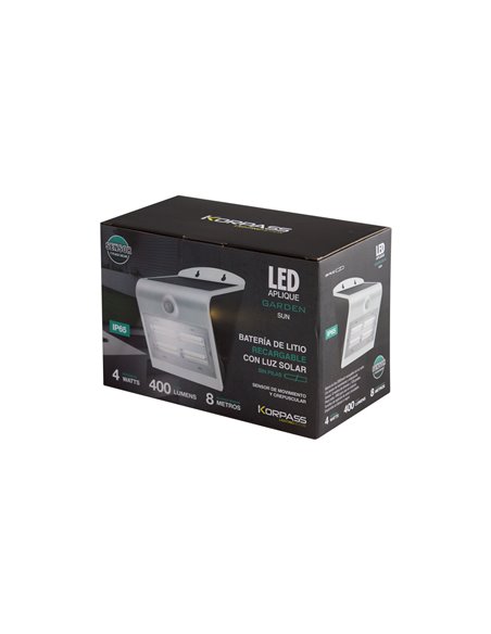 Aplique Led Solar Blanco Con Sensor 4 W