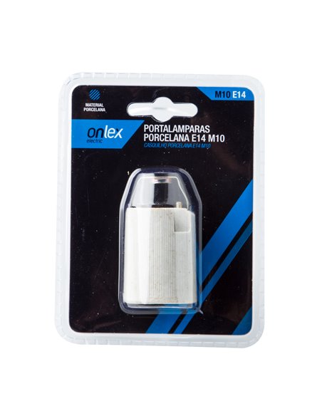 Porta-lâmpada de porcelana m10 e14 onlex blister