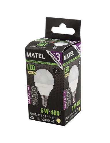 Bombilla LED 3 Intensidades 10W Matel Luz Fría