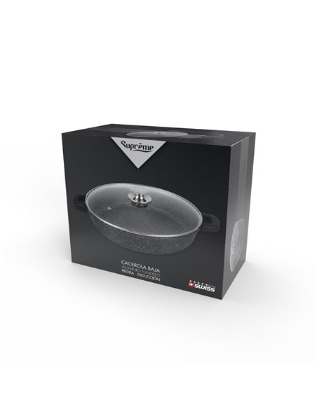 Cacerola Al Fund Piedra Black Baja 28cm