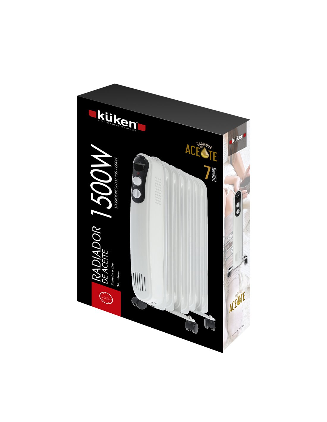 RADIATEUR À BAIN D'HUILE COALA COMPACT 1500W - 7 ÉLÉMENTS 