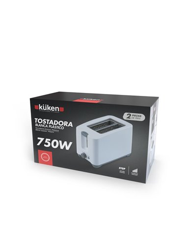 TOSTADORA BLANCA 750W KÜKEN 2 RANURAS - Küken