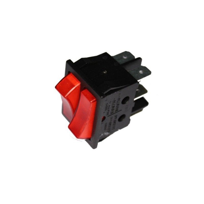 Interruptor doble luminoso empotrado 16 a 30x22 retractilado