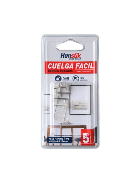 Pendurar hanstik redondo transparente fácil (5 unidades)