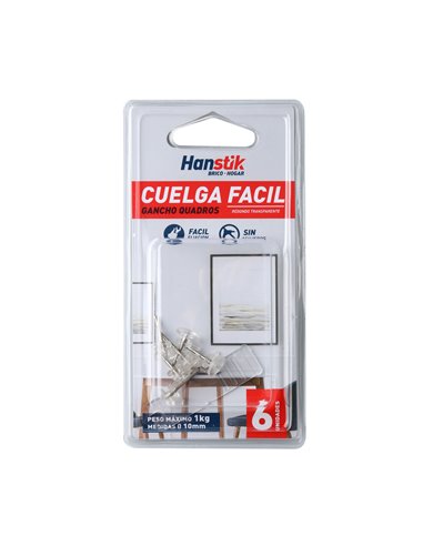 Cuelgafacil Redondo Transp Hanstik Bl 6