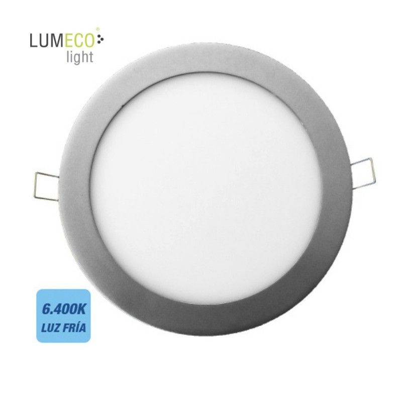 Downlight led empotrable 20w luz fria 6.400k 1500 lumens cromo mate lumeco