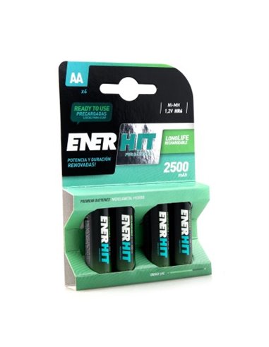 Enerhit rechargeable battery hr06 2500mah blister 4 units