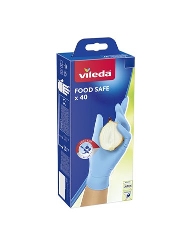 Guantes food safe 40 unid. s/m 171013 vileda