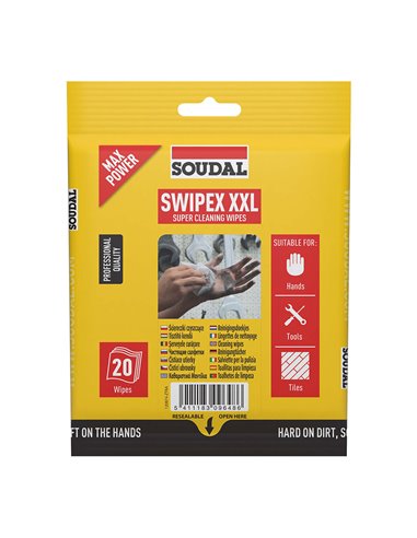 Toalhetes de Limpeza Soudal Swipex XXL - Pacote 20 unidades 120874