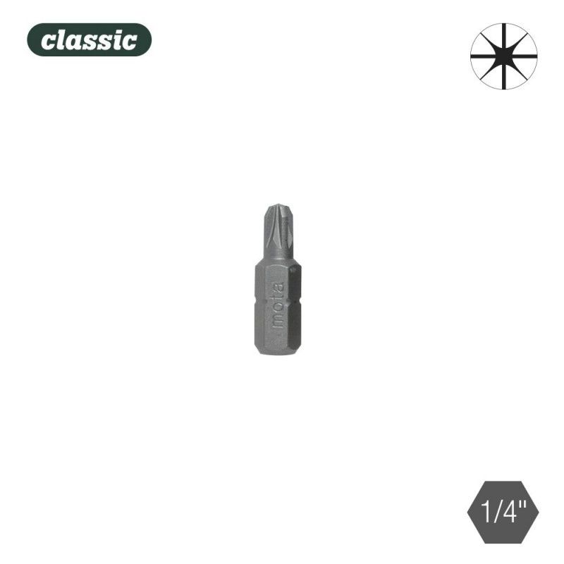 Juego 10 puntas bit pz 1x25mm 1-4" acero bpz125