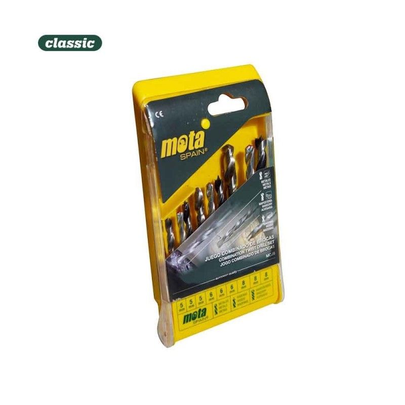 Juego 9 brocas a.r widia y madera 5 / 6 / 8mm mcj9