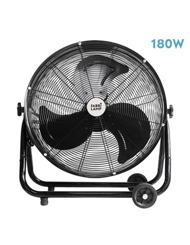 Ventilador Industrial Poniente 180w Negro 64d 3 Velocidades 67,5x75x41 Cm Orientable