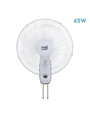 Ventilador de Parede Branco Cudo 45W Oscilante 5 Lâminas