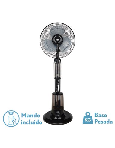 Ventilador de Pie Tromba Negro 80W con Nebulizador