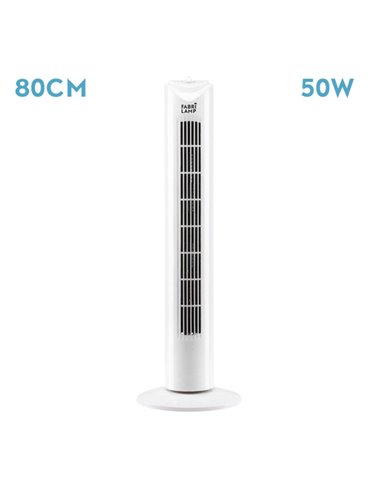 Ventilador de Torre Tero Blanco 50W Oscilante con Temporizador