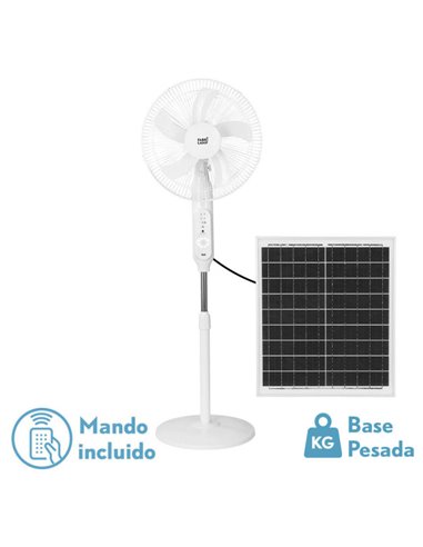 Ventilador DC de Pie Solar Clima Blanco 30W con USB