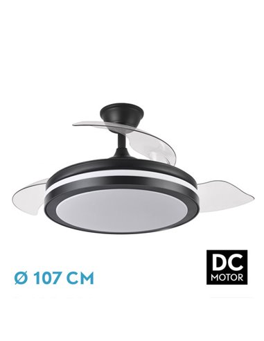 Ventilador DC Esparta 72W Negro 3 Aspas