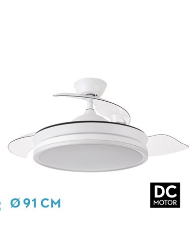 Ventilador DC Bayomo Blanco 72W 3 Aspas Desplegables