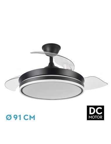 Ventilador Bayomo Black DC 72W 3 lâminas implantáveis