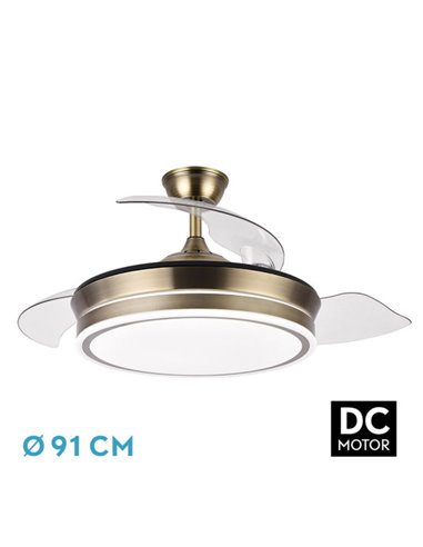 Ventilador DC Bayomo Cuero 72W 3 Aspas Desplegables