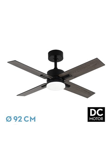 Ventilador DC Talco 20W Negro 4 Aspas Negra/Gris