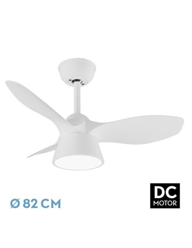 Ventilador Dc Cubico 36w 2680lm Blanco 3 Aspas 82d  3000k,4500k,6000k,remoto+tempor+memoria