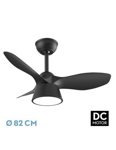 Ventilador Cúbico DC 36W Preto 3 Lâminas